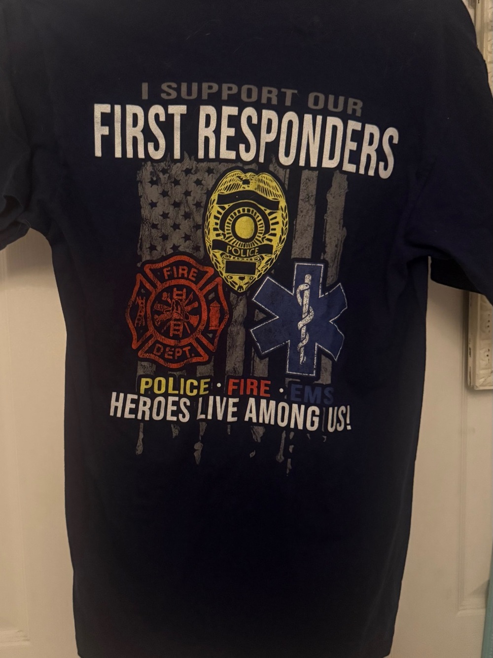 Source Unknown Navy 'I Support Our First Responders' Graphic Tee